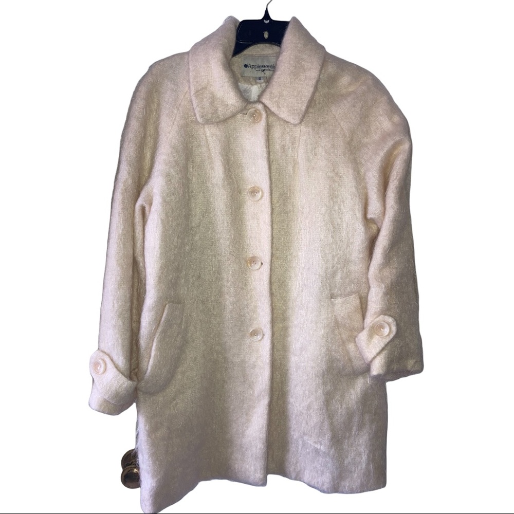 Appleseed Woman’s Cream Mohair Wool Blend Coat size 8